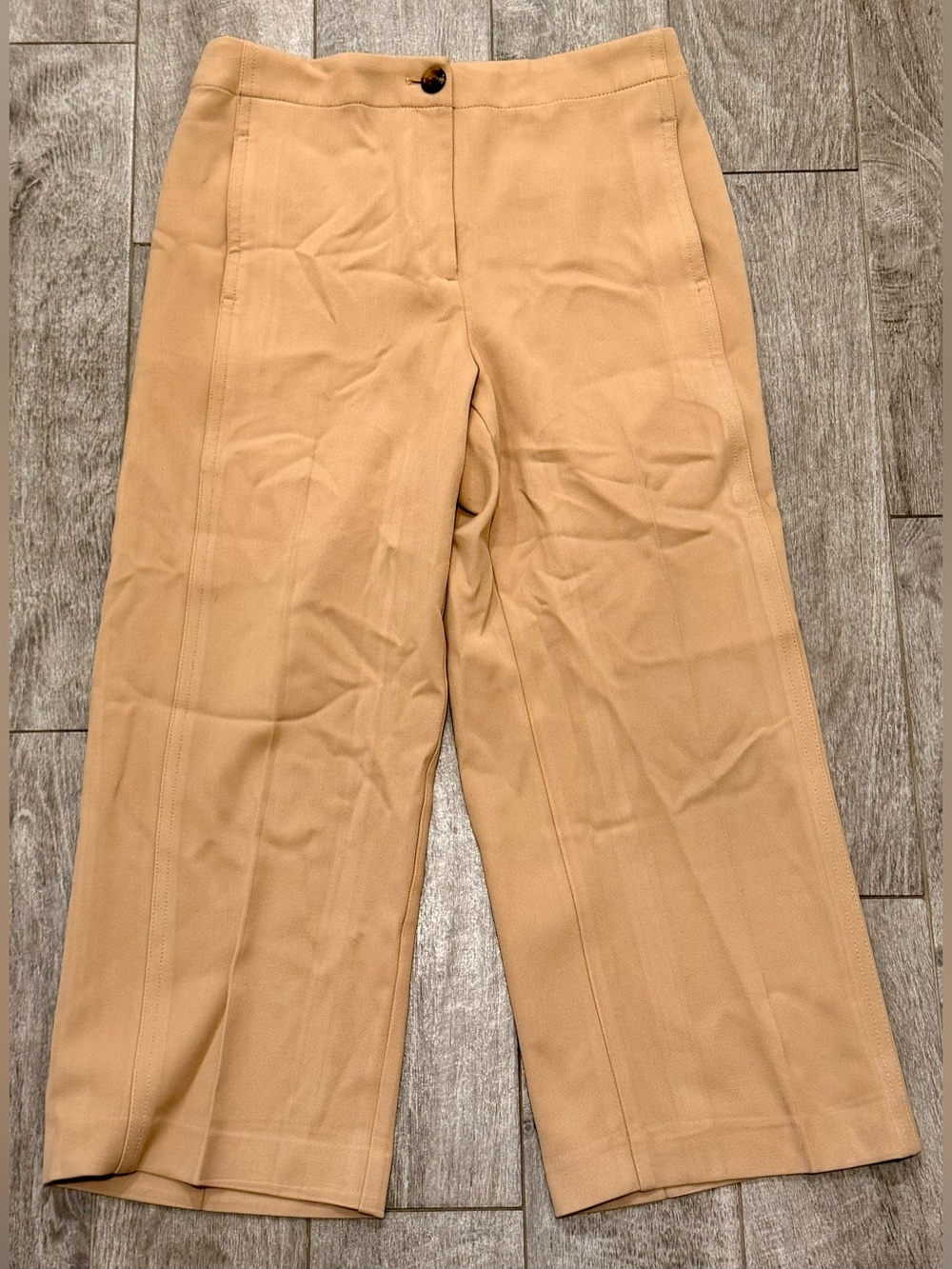 Ann Taylor Tan Wide-Leg Trousers